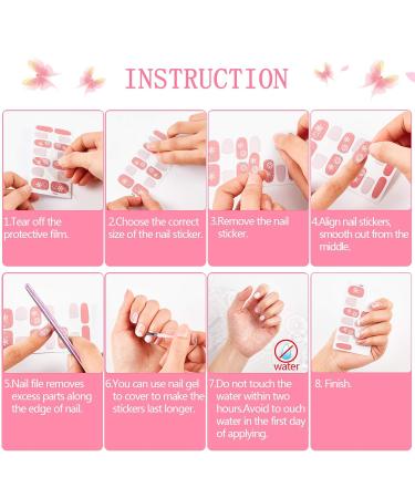 Niceneeded 20 Sheet Nail Art Sticker Kit Self-Adhesive Full Wrap Gradient Polish & Nail File for DIY Manicure Decoration for Women & Girls - Buy Online on GoSupps.com