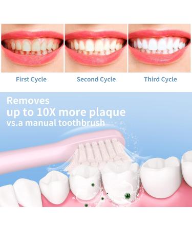 MAYZE Sonic Electric Toothbrush with 6 Brush Heads | 5 Modes | Portable & Travel-Friendly | 90-Day Charge | Ultra Power Cleaning | Pink - Buy Online on GoSupps.com