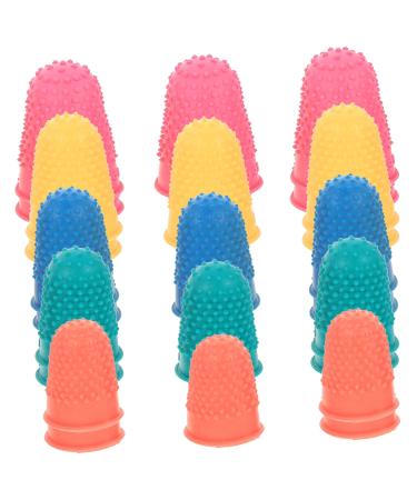 VILLCASE 125 Pcs Rubber Non-Slip Finger Cot Non- Finger Pads Grips Reusable Finger Protector Rubber Finger Cots Finger Covers Money Counting Finger Hot Glue Finger Caps Sleeve Protection Assorted Colorx5pcs 3.5X3CMx5pcs