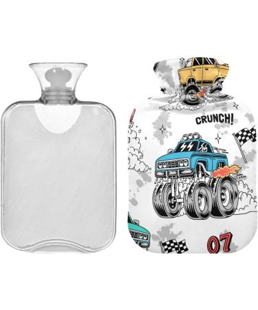 Colorful Monster Truck Hot Water Bottle with Cover - 2L Pain Relief for Sore Muscles & Arthritis - Buy Online on GoSupps.com