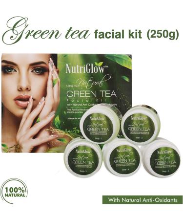 Nutriglow Green Tea Facial Kit 5-Pieces Skin Care Set for Deep Cleansing Acne Prone Oily Skin 250Gm - Buy Online on GoSupps.com