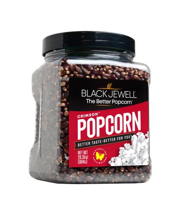 Black Jewell Hulless Popcorn Crimson Kernels for Popping. Pops White Non-GMO Heritage Kernel All Natural Snack with Antioxidants Whole Grain Gluten Free Gourmet Vegan 28.35oz (Pack of 1)