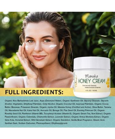 Deluvia Manuka Honey Cream | Hydrating & Soothing Moisturizer Face & Body Lotion | for Sensitive Skin Eczema Psoriasis & Dermatitis | 4 ounce 4 Fl Oz (Pack of 1) - Buy Online on GoSupps.com