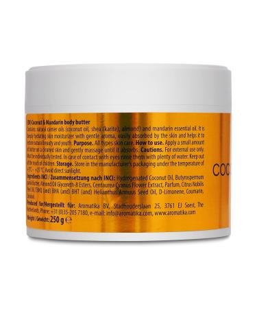 Kokos & Mandarine Body Butter 250g - Natural Moisturizer with Coconut & Mandarin Oil for Dry Skin - Nourishing Skin & Hand Care - Buy Online on GoSupps.com