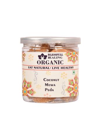 Blessfull Healing Organic Coconut MEWA Peda 300 Gram Airtight Container (Packing May Vary)