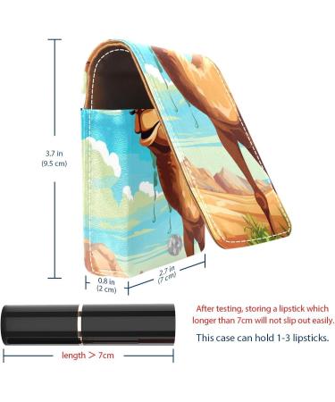 Travel Lipstick Organizer Case | Portable Makeup Bag with Mirror | Cartoon Funny Camel Design - Buy Online on GoSupps.com