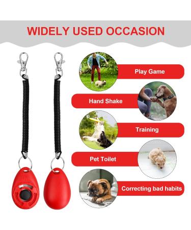 Profi Clicker Dog Training Kit - 16-Piece Set for Dogs Cats & Horses - Hand Loop & Big Button - Buy Online on GoSupps.com
