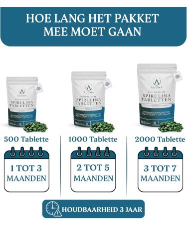  ALIGMA Aligma Organic Spirulina Tablets 500 500mg for Immune System Booster Super green packed with nutrients and vitamins - Buy Online on GoSupps.com