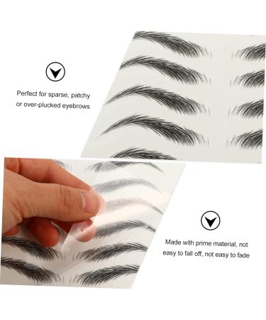 Balacoo 4 Sheets Waterproof Eyebrow Stickers Authentic Eyebrows Makeup Brow Sticker Cosmetic 6d Make up 21x14.8cm Black - Buy Online on GoSupps.com