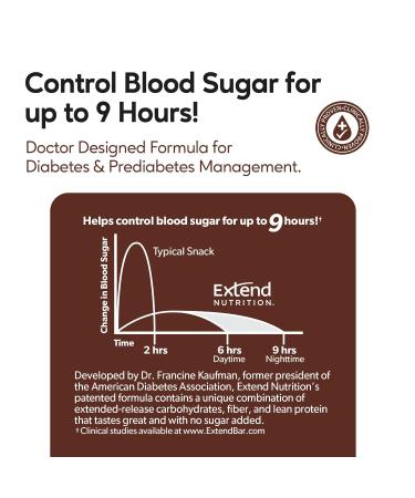 Extend Sugar Free Protein Bars, Perfect Diabetic Snacks, High Protein and Fiber, Hunger Control & Steady Energy, Low Carb, Keto Friendly, Chocolate Peanut Butter, 12 Count - Buy Online on GoSupps.com