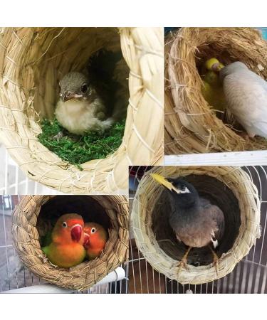 Birds Nest Straw Birdhouse 100% Natural Fiber - Cozy Resting Breeding Place Parrot Chewing Foraging Toys for Parakeets Cockatiels Conures Budgie Lovebirds Finches - Buy Online on GoSupps.com
