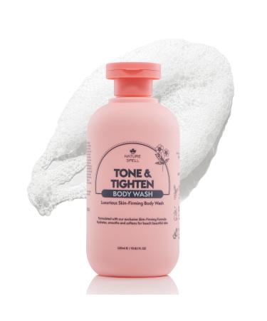 Nature Spell Tone & Tighten Body Wash 320ml - Skin-Firming Shower Gel Hyaluronic Acid Ginseng Extract & Plant Collagen - No SLS 100% Vegan Made in the UK