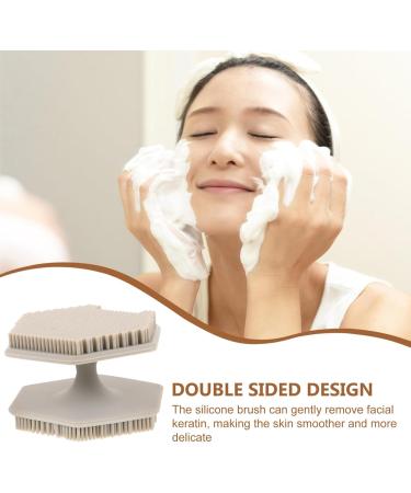 PATKAW Silicone Face Scrubber Double Sided Facial Cleansing Brush Gentle Face Exfoliator for Face Pore Cleanse Blackhead Body Cleansing Hair Brush Newborn Shower - Buy Online on GoSupps.com