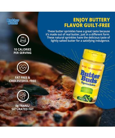 Butter Buds Sprinkles - Natural Gluten-Free Butter Flavor Granules (Pack of 3, 2.5oz) - Lightly Salted, Fat-Free Substitute - Buy Online on GoSupps.com