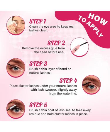 PRO DIY Eyelash Extension Kit - 200 PCs 40D Cluster Lashes Adhesive & Applicator for Easy Application | Entry-Level DIY Lash Kit - Buy Online on GoSupps.com