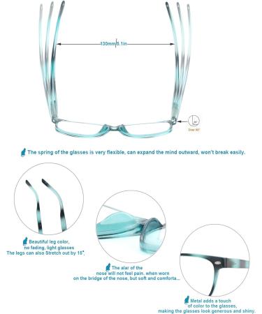 HEEYYOK 4-Pack Reading Glasses for Men & Women | Fashion Rectangular Comfortable Spring Hinge Design - 1.75 Diopters 4 Mixed Colors - Buy Online on GoSupps.com