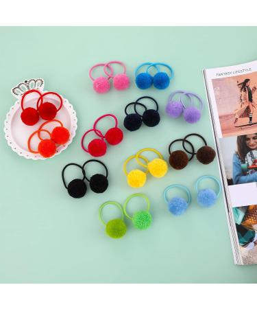 Yolev 24 Pcs Pom Ball Hair Ties Headbands for Baby Girls - Stretchy Nylon Hairbands for Newborns to Kids - Buy Online on GoSupps.com
