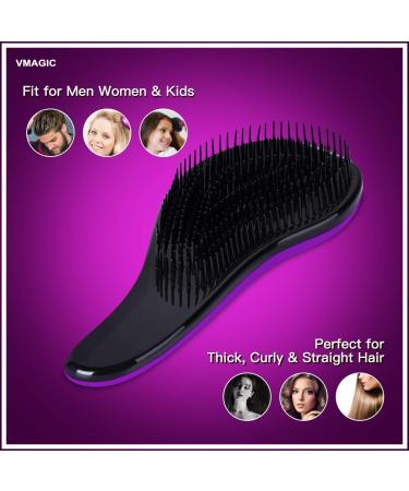 Gentle Detangling Brush for Women, Men & Kids - Suitable for Wet & Dry Hair - Purple - Buy Online on GoSupps.com