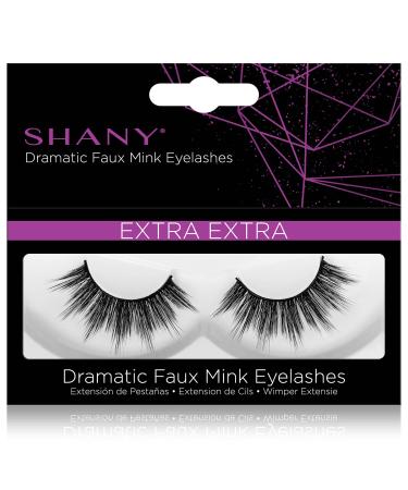 SHANY Classic Faux Mink Eyelashes - Durable Single Pair 3D Reusable Fluffy and Soft Strip Lash with Medium Volume - EXTRA EXTRA