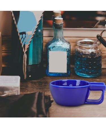 Fomiyes Ceramic Shaving Bowl for Men - Non-Slip Handle Wide Opening Ideal for Shaving Cream & Soap - Perfect Gift for Father's Day - Blue - Buy Online on GoSupps.com