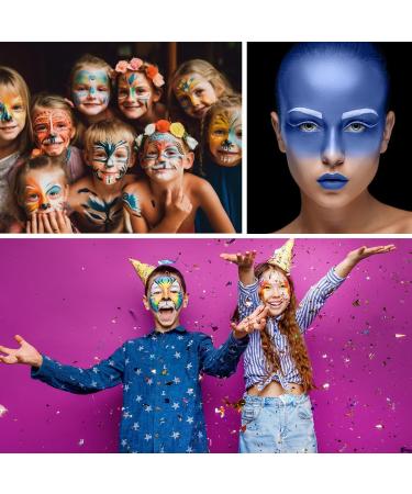 Bowitzki 30g Professional Face Paint Body Paint Water Based Face painting Makeup Safe for Kids and Adults Split Cake Single Color Halloween Christmas (White) - Buy Online on GoSupps.com