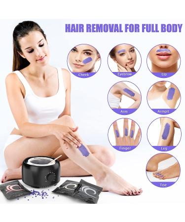 Waxing Kit - TIKESI Wax Warmer with 5 Bags Hard Wax Beans for Full Body Hair Removal - Ideal for Legs, Face, Eyebrows, Bikini - Brazilian Waxing Kit for Women and Men - Buy Online on GoSupps.com