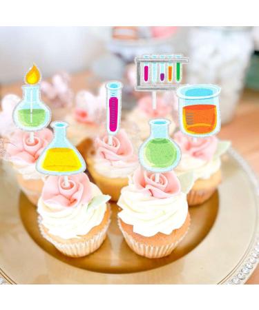 Lab Themed Cupcake Toppers 18-PC Set - Perfect for a Boy or Girl Chemistry Birthday Party School Lab Party or Scientist Themed Baby Shower Party Decoration beaker - Buy Online on GoSupps.com