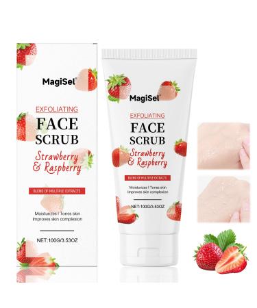 Gommage clat du teint Gommage R g n rant Strawberry Face Scrub limine cellules mortes & impuret s Extraits Naturels De Fraise Hydratant Teint clatant Pour Tous Types De Peau 100G