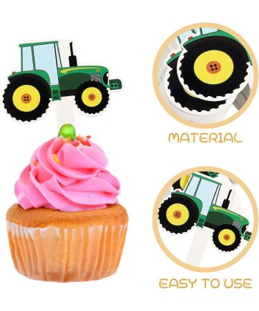 42Pcs Green Tractor Cupcake Toppers Farm Tractor Truck Car Cupcake Picks for Baby Shower Birthday Party Construction Party Supplies Cupcake Toppers Cooking and Baking - Buy Online on GoSupps.com