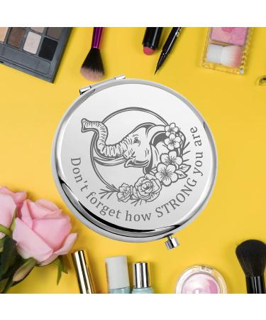Elephant Inspired Pocket Mirror - Strength Reminder Gift for Women, Girls, and Teens - Elephant Lover Compact Mirror (Elephant Mirror-S) - Buy Online on GoSupps.com
