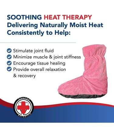 Doctor Developed Heated Booties - Foot Warmers for Women & Men - Heat Therapy Socks with Microwavable Heating Pad - Pink - One Size - Buy Online on GoSupps.com