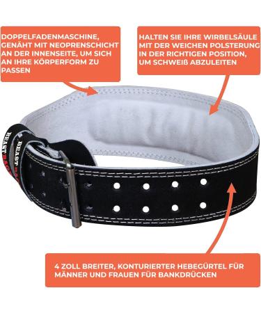 Premium Weightlifting Belt for Bodybuilding - Durable Leather 10 Adjustable Holes & Padded Lumbar Support Fitness Studio Essential Size L Black - Buy Online on GoSupps.com