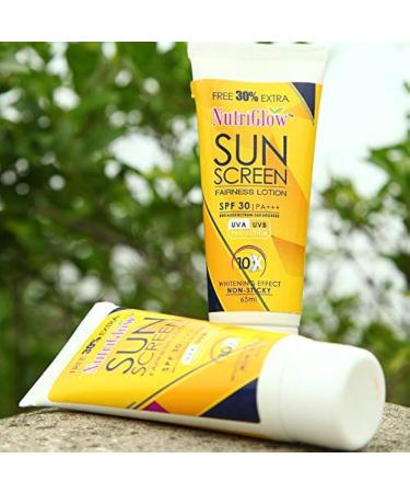 Nutriglow Sunscreen Fairness Lotion SPF 30 Pa+++for Glowing Healthy Nourished SkinLong Lasting FragranceParaben and Sulphate Free65 Ml