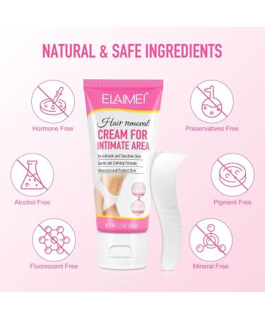 Painless Hair Removal Cream for Intimate Areas - Gentle Formula for Sensitive Skin on Pubic, Bikini, Face, and Body - Buy Online on GoSupps.com