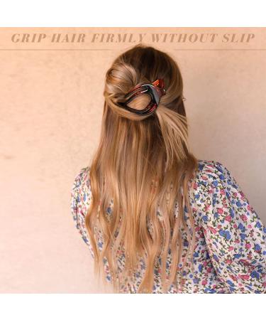 French Concord Flat Hair Clips - 6PCS Curved Hair Claw Set for Women Girls - Buy Online on GoSupps.com