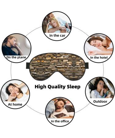 SSIMOO Rustic Rocks Brick Wall Print Eye Mask | Ultra-Soft Light-Blocking for Comfort & Restful Sleep - International Shipping - Buy Online on GoSupps.com