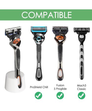Linkidea Ceramic Shaving Razor Stand for Fusion 5 Proshield Proglide Mach 3 - White - Buy Online on GoSupps.com