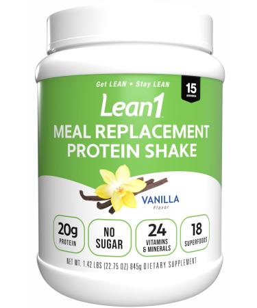 N53 Lean1 Meal Replacement Protein Powder Vanilla Flavor 15 Serving tub No Sugar Added