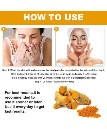 BROEYOUE 2 pieces Turmeric Dark Spot Corrector Serum Turmeric Repair Face Serum All Natural Skin Brightening Serum luminous serum for pimples and dark spots for all skin types - Buy Online on GoSupps.com