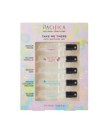 Pacifica Beauty Take Me There Spray Perfume Trial Set 5 Scents Fragrance Sampler Gift Set Natural & Essential Oils Clean Vegan & Cruelty Free Wood 0.05 Fl Oz (Pack of 5)