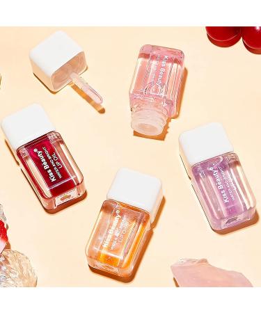 Fruit Pearlescent Plumping Lip Oil | Hydrating Lip Glow Tinted Balm | Long Lasting Nourishing Gloss | Non-Sticky Glitter Shine Primer Lip Tint - Mix - Buy Online on GoSupps.com