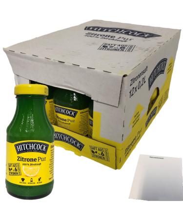 Hitchcock Lot de 12 bouteilles de citron pur 12 x 200 ml + bloc usagé