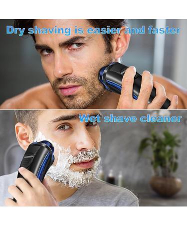 NWOUIIAY Electric Razor Shavers for Men - Wet/Dry with 3 Rotating Heads and USB Rechargeable Beard Razor - Blue - Buy Online on GoSupps.com