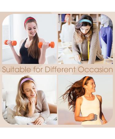 Yunsailing 99-Piece Satin Headbands Bulk - Colorful 1 Inch Wide Non-Slip Headbands for Girls DIY Craft - 33 Colors - Buy Online on GoSupps.com