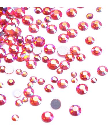 Jollin 3456 Flat Back Rhinestones Glass Pendants Gems for Nail Art 6 Sizes SS4 SS12 Lt Siam AB Mixed SS4 5 6 8 10 12 - Buy Online on GoSupps.com