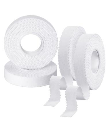 4 Rolls Zinc Oxide Tape Breathable Wrist Finger Tape Strapping Tape Cohesive Bandage Flexible Athletic Sports Tape for First Aid Sports(1.25cm x 10m)