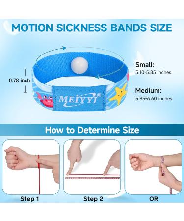 Motion Sickness Bands for Kids - Anti Nausea Wristbands for Relief - Cruise & Travel Essentials - Blue Sea & Pink Heart (Medium Size) - Buy Online on GoSupps.com