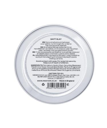 Men Rock Matt Clay Hair Styling Product | High Hold No Shine | 90ml Wax-Based Formula for Textured Hairstyles - Buy Online on GoSupps.com