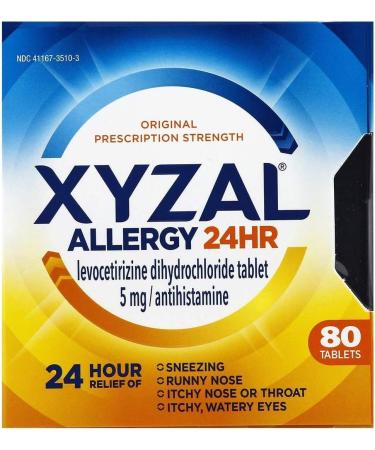 Xyzal Allergy 24 Hour Tablet 80 Count 2-Pack - All Day and Night Relief from Allergy Symptoms - Buy Online on GoSupps.com