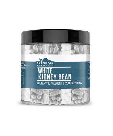 Earthborn Elements White Kidney Bean Extract 200 Capsules, Pure & Undiluted, No Additives
